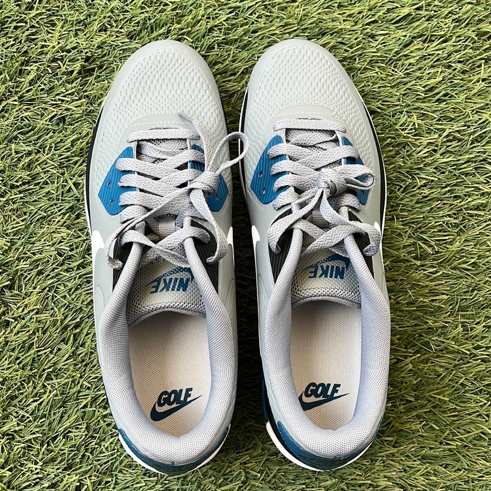 Nike Men's Air Max Athletic Shoes in Gray, Black & Blue - Picture 3 of 5